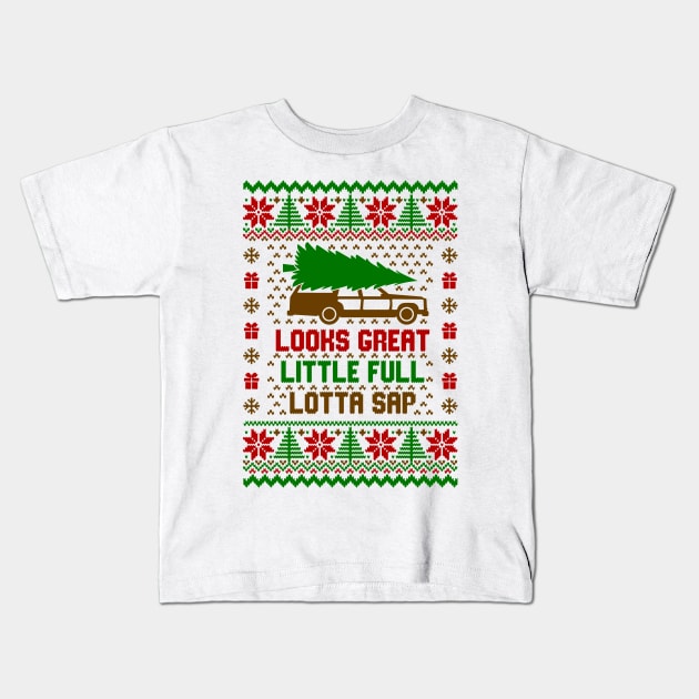 Looks Great Little Full Lotta Sap Ugly Sweater Kids T-Shirt by Hobbybox